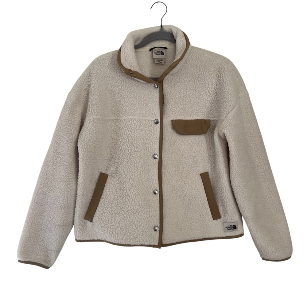 The North Face cream color sherpa style jacket